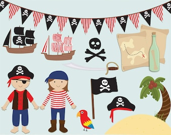 Pirate clip art images, pirate clipart, pirate vector, royalty free clip art- Instant Download