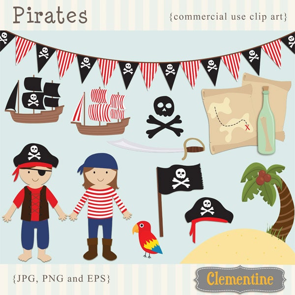 Pirate clip art images, pirate clipart, pirate vector, royalty free clip art- Instant Download