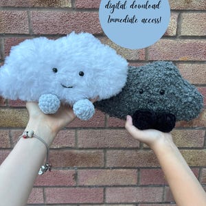 Storm Cloud Crochet Pattern PDF | Sad Kawaii Plushie | Amigurumi DIY Soft Toy | Beginner Crochet Digital Download