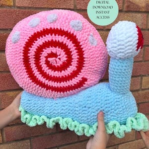 Virkningsmönster för Amigurumi snigel | Amigurumi snigelplysch PDF | Mjuk leksak DIY