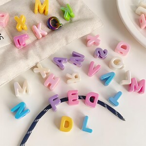 DIY Letter Beads for Keychain Making,Colorful Alphabet Beads,Personalized Initial, Acrylic Letter Beads,Bracelet Jewelry Making Supplies