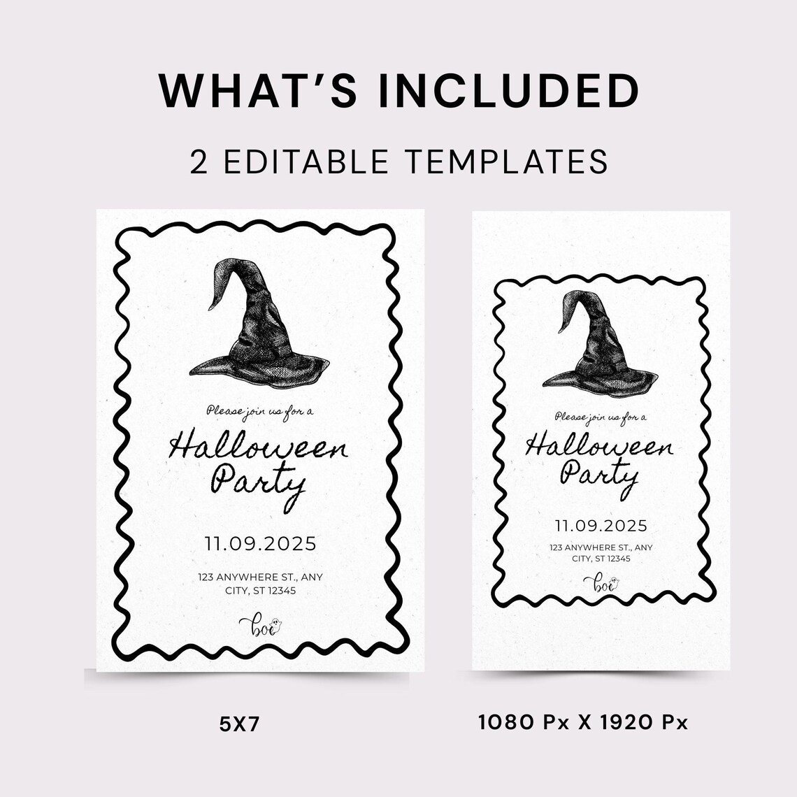 Editable Halloween Party Invitation: Spooky Canva Template (5x7 ...