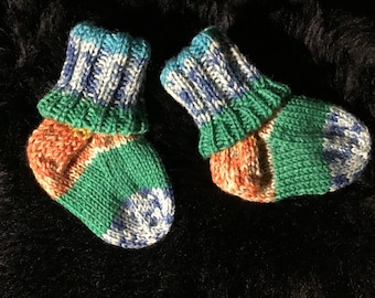 Blue Green Baby Socks