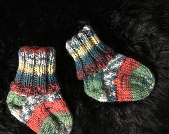 Green Orange Baby Socks