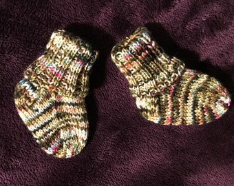 Brown Multi Baby Socks