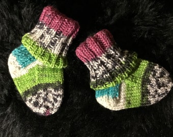 Green Rose Baby Socks