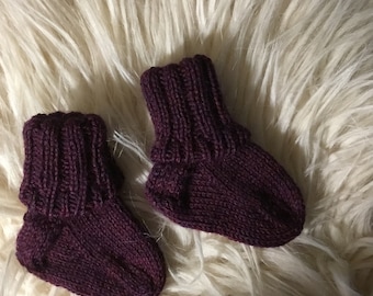 Burgundy Baby Socks