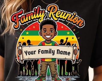 Black Family Reunion PNG, Afrocentric Family , Personalized Reunion PNG