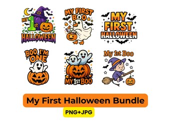 My First Halloween Designs: T-Shirt PNG, JPG (Digital Download)