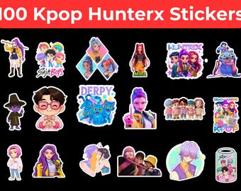 100 Kpop Demon Hunters Stickers Bundle, Digital Stickers (300 DPI Pngs)