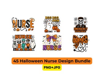 Nurse Halloween PNG Bundle: Spooky Medical Graphics (Digital Download)