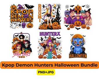 Kpop Demon Hunters Halloween PNG Bundle (Instant Download)