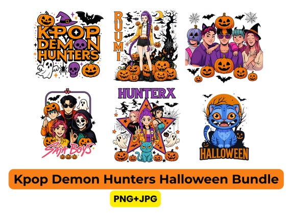 Kpop Demon Hunters Halloween PNG Bundle (Instant Download)