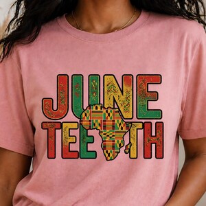 Kente Print Juneteenth PNG, African Map T-Shirt Design, Black History Month Sublimation, Traditional Pattern Freedom Day Graphic