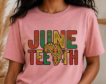 Kente Print Juneteenth PNG, African Map T-Shirt Design, Black History Month Sublimation, Traditional Pattern Freedom Day Graphic