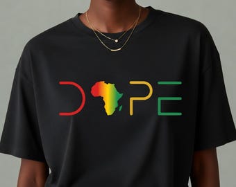 Dope Africa Map PNG - Pan-African Juneteenth PNG - Black History Month Digital Download - Melanin Pride Shirt Graphic