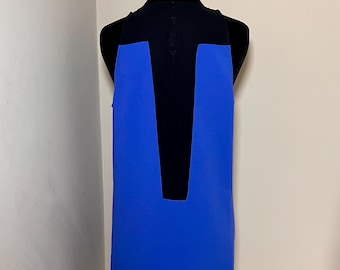 Sleeveless Dress Blue and Sheer Black, Parker Pipsy