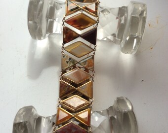 Victorian moss agate and gold bracelet