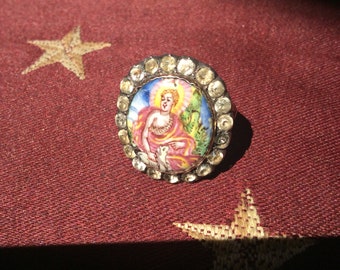 Rare Georgian Enamel mourning memento mori Saint John