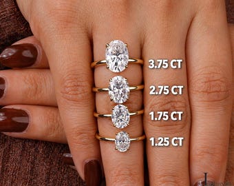Oval Moissanite Engagement Ring, 14K Solid Gold Solitaire Ring, Oval Cut Bridal Ring, Minimalist Promise Ring, Wedding Ring for Women