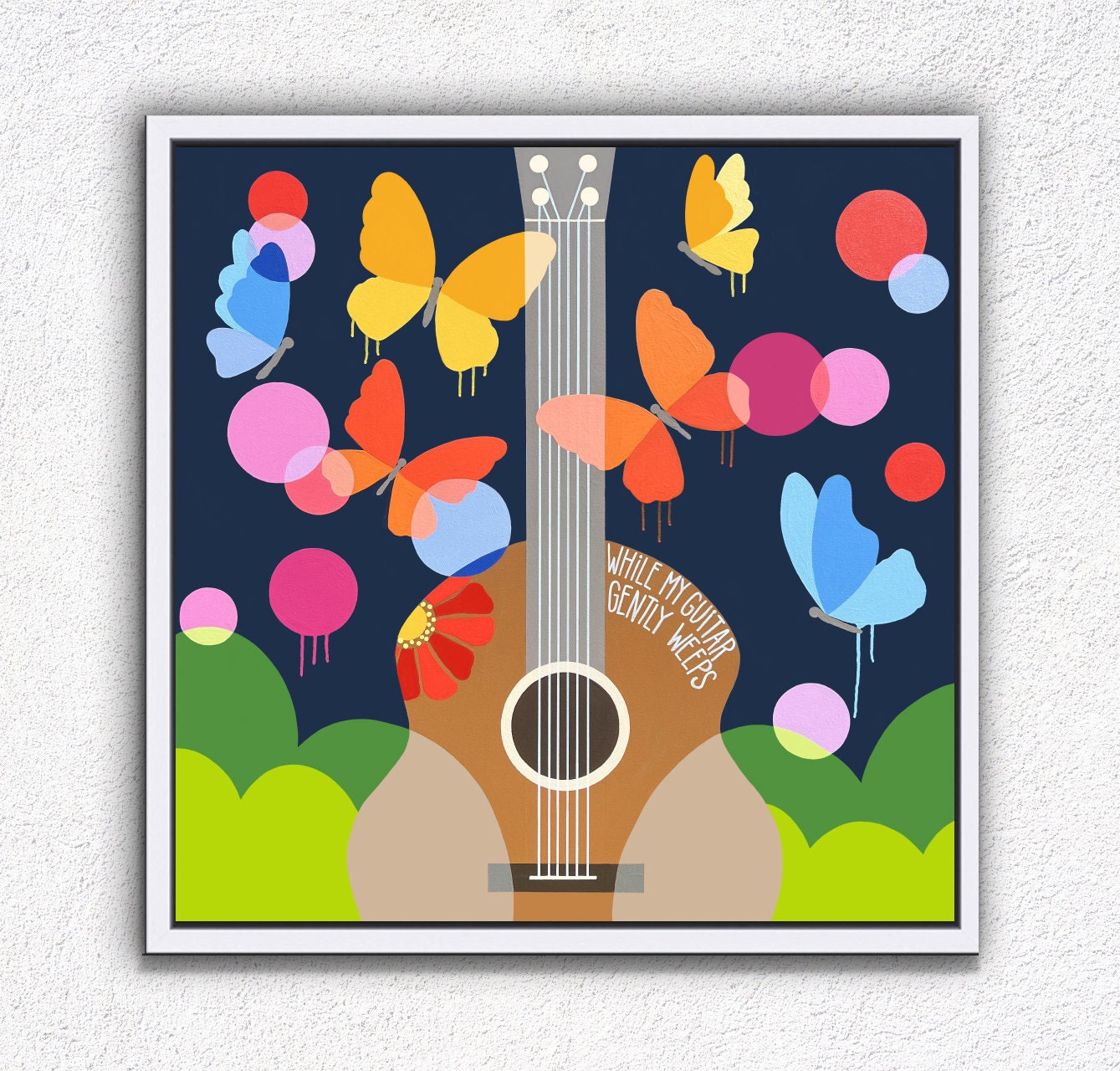 While My Guitar Gently Weeps Art Printed on Paper or Canvas