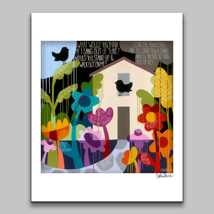 Beatles Art Print, I Get by With a Little Help From My Friends