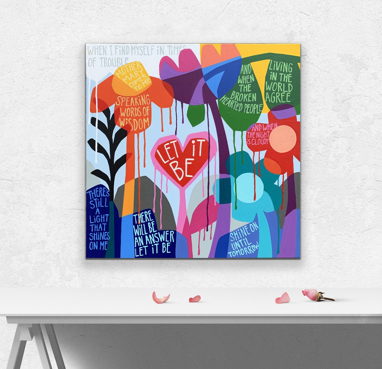 Let It Be Art Printed on Paper or Canvas , Standard Sizes, Beatles