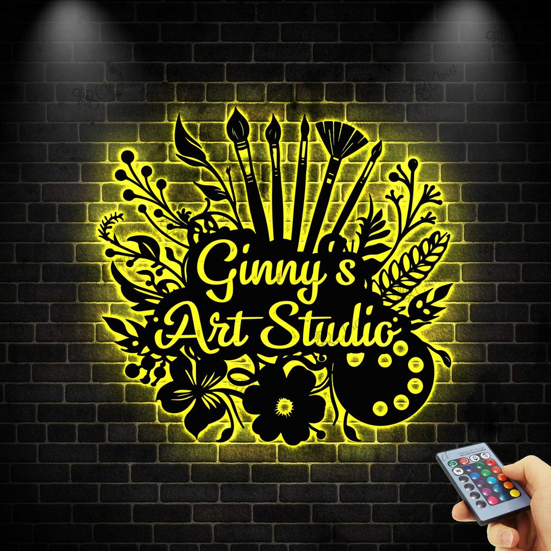 Custom Art Studio Metal Sign, Personalized Artist Name Sign, Art Studio ...