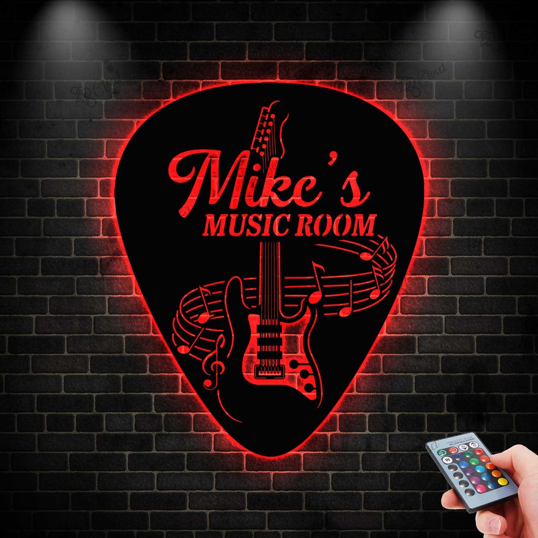 Custom Guitar Player Metal Wall Art,personalized Guitar Pick Metal Sign ...