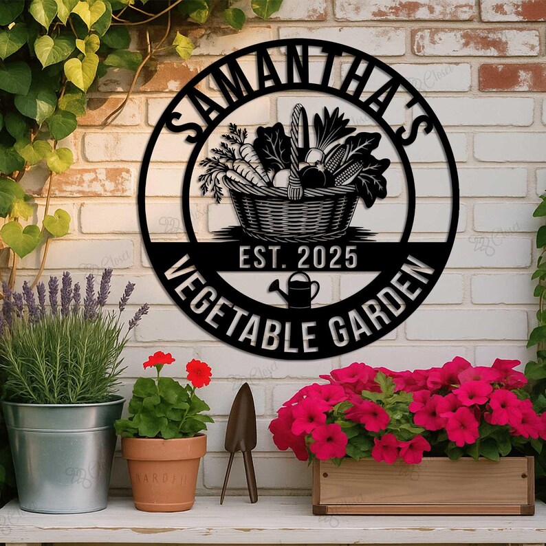 Vegetable Sign Personalized Vegetable Metal Sign: Custom Garden Sign With Vegetables ...