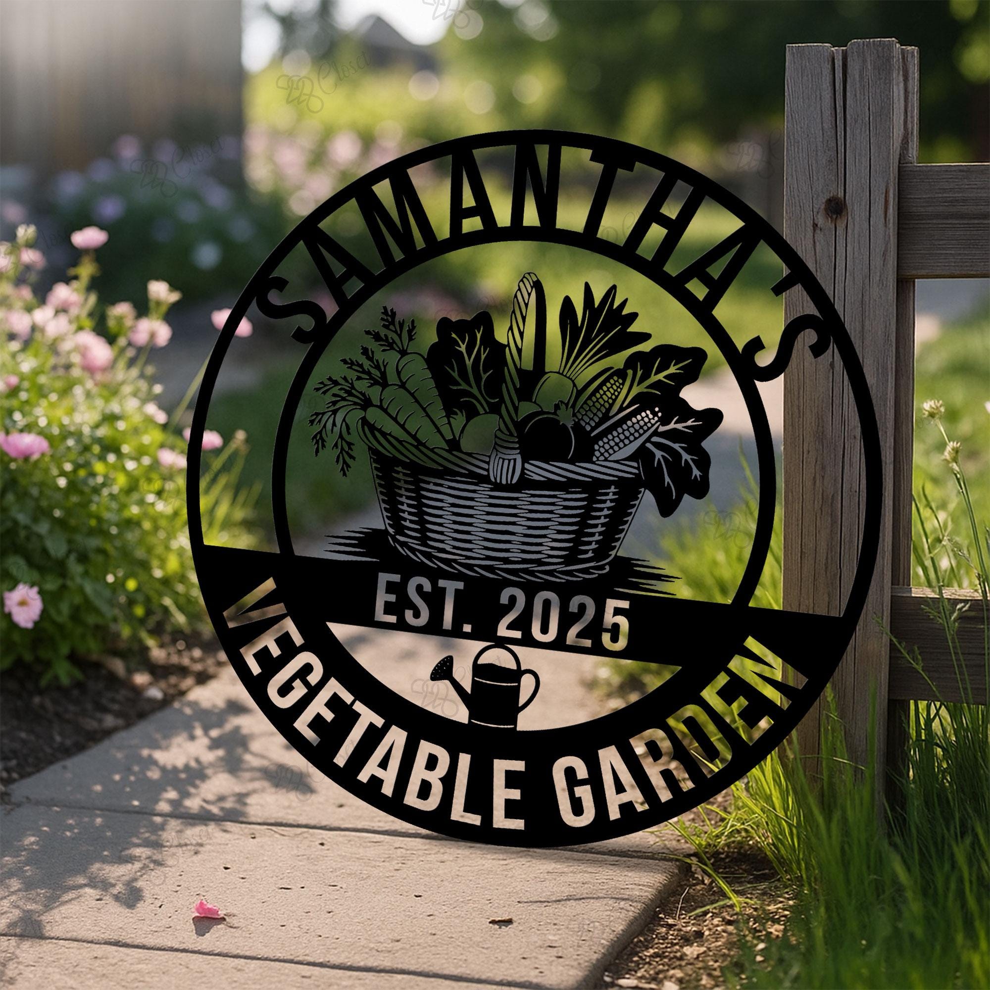 Vegetable Sign Personalized Vegetable Metal Sign: Custom Garden Sign With Vegetables ...