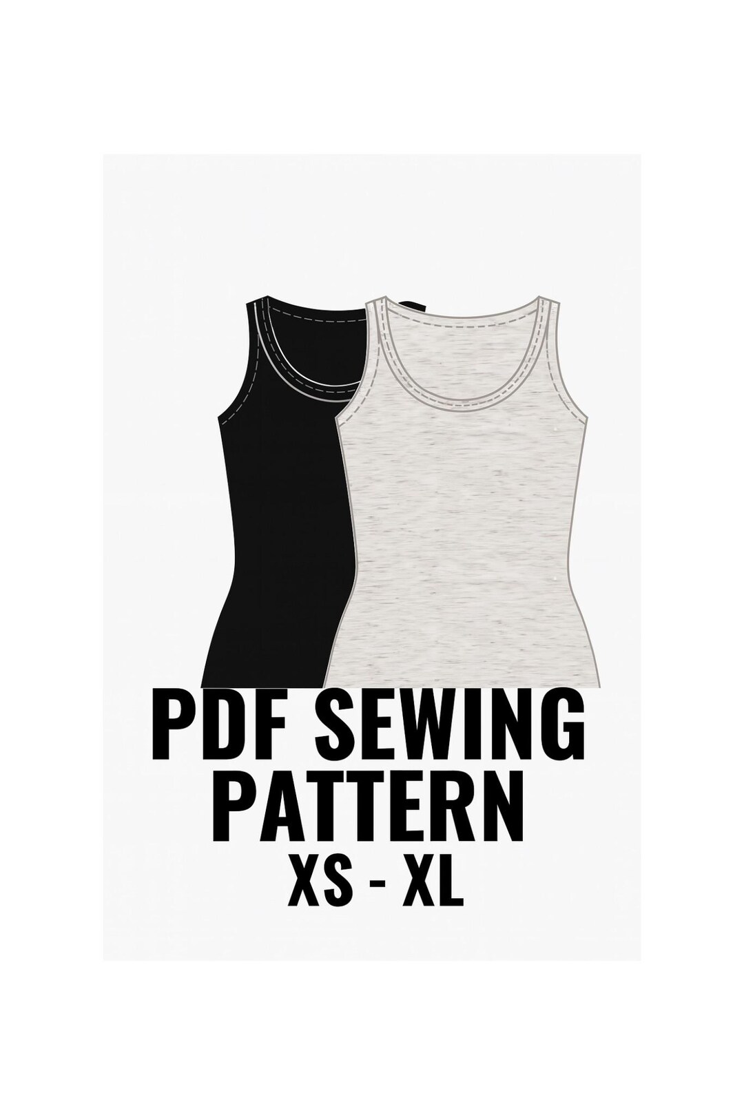 Basic Tank Top Patterns Women’s Basic Tank Top PDF Sewing Pattern | Sizes XS-XL | Digital ...