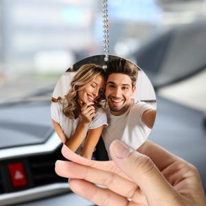 Personalized Photo Car Ornament, Custom Car Ornament, Drive Safe, First Car Gift, Mirror Car Hanger, Drive Safe,Gift for Her Gift for Him