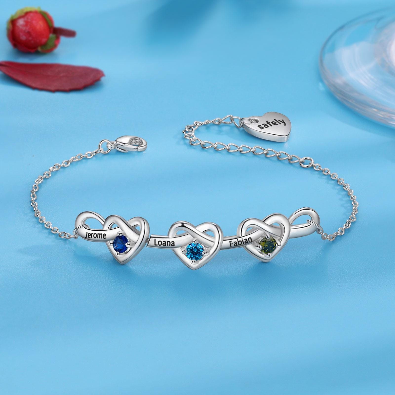 Bracciale Con Ciondolo A Cuore E Cristallo Rosa | Regalo Per Donne E Ragazze Compleanno Natale Lunga Distanza - 5