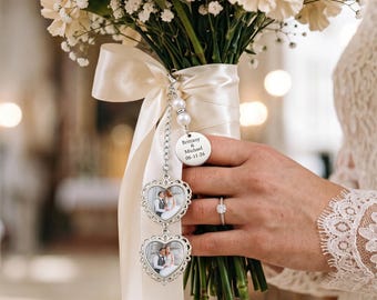 Dije de ramo de novia personalizado - Regalo de recuerdo de boda - Pin con foto personalizada - Idea de regalo de boda
