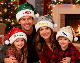 Personalized Christmas Hat: Custom Name, Festive Party Hat