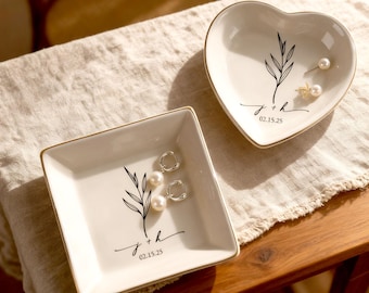 Personalisierte Ring Schale für Paar, Braut Schmuck Platte ， Brautparty Geschenk ， Verlobung Hochzeit Schmuckschale, Geschenk für Paar ， Jubiläumsgeschenk