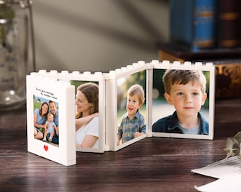 Gepersonaliseerde opvouwbaar fotoblok, minifotoalbum aandenken, huwelijkscadeau, vaderdagcadeau voor vader, verjaardagscadeaus, jubileumcadeaus