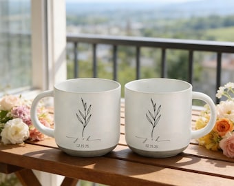 Personalized Wedding Ceramic Mug,Custom Couple Name Cup,Engagement Mug,Coffee Mug for Couples,Anniversary Gift