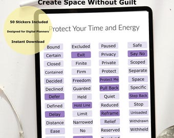Digital Stickers | Boundary Support Essentials | Functional Text PNG (Digital Download)