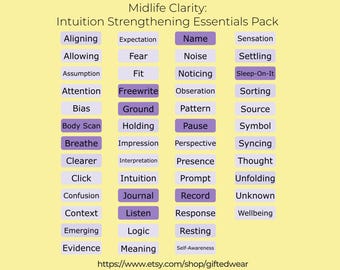 Intuition Journal Stickers | Mindfulness Prompts | 50 Stickers | iPad Planner (Digital Download)