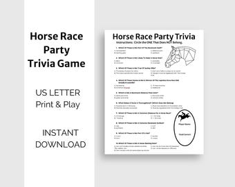 Horse Race Party Trivia | Derby Day Between Races Activity (Instant Download)