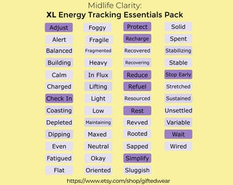 XL Energy Tracker Digital Stickers | Digital Journaling, Check-Ins (PNG Files)