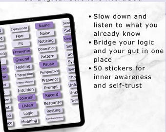 Intuition Journal Stickers | Mindfulness Prompts, XL (Digital Download)