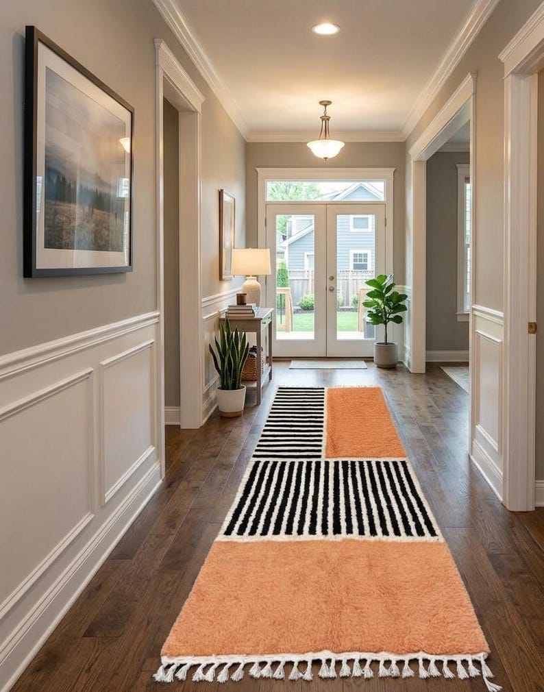 Hand Made Custom Rugs Handmade Moroccan Runner Rug – Geometric Wool Home Decor, Custom Size ...