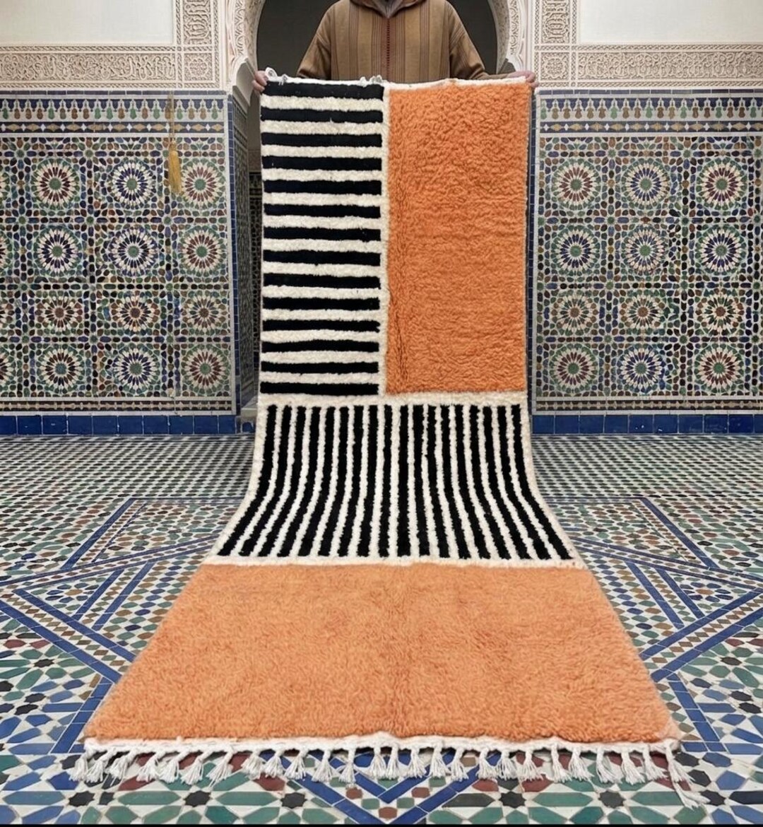 Hand Made Custom Rugs Handmade Moroccan Runner Rug – Geometric Wool Home Decor, Custom Size ...