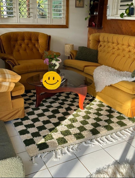 Tapis Laine Fait Main - Motif Batik - Forme Rectangle - Dimensions Personnalisables