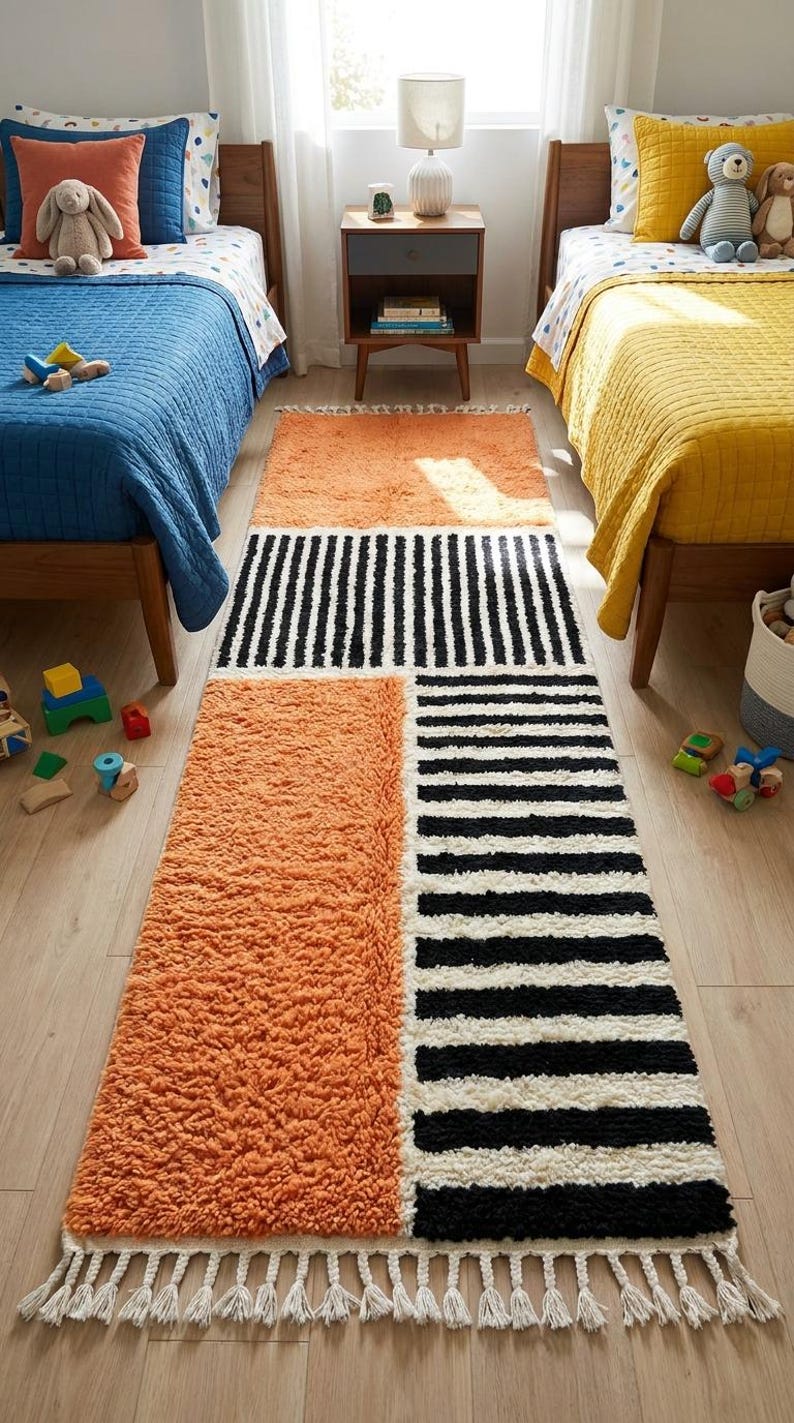 Hand Made Custom Rugs Handmade Moroccan Runner Rug – Geometric Wool Home Decor, Custom Size ...