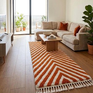 Handmade Moroccan Runner Rug – Colorful Berber boujaad rug Home Decor