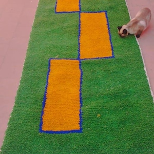 Handmade Moroccan Runner Rug: Colorful Berber Style Home Decor